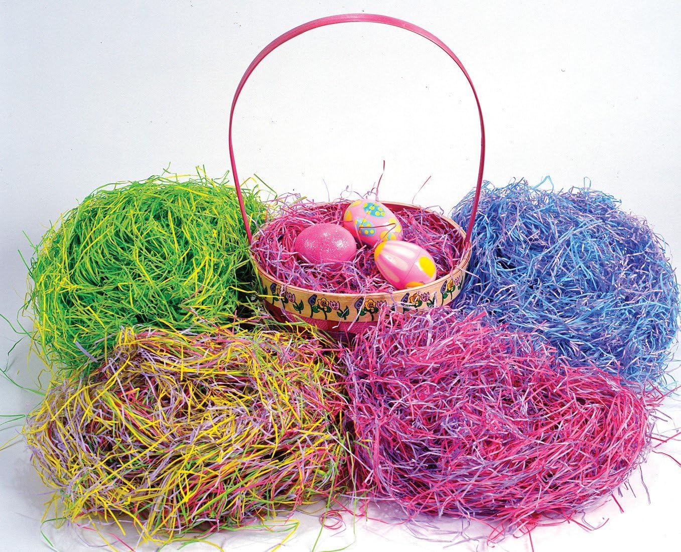 Paper Easter Basket Grass - 100% Recycled Paper Decorative Craft Projects - Set of 2 Bags - Pink & Purple