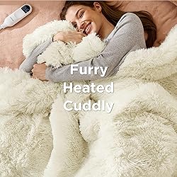 Bedsure Faux Fur Heated Blanket Twin Size, Fast