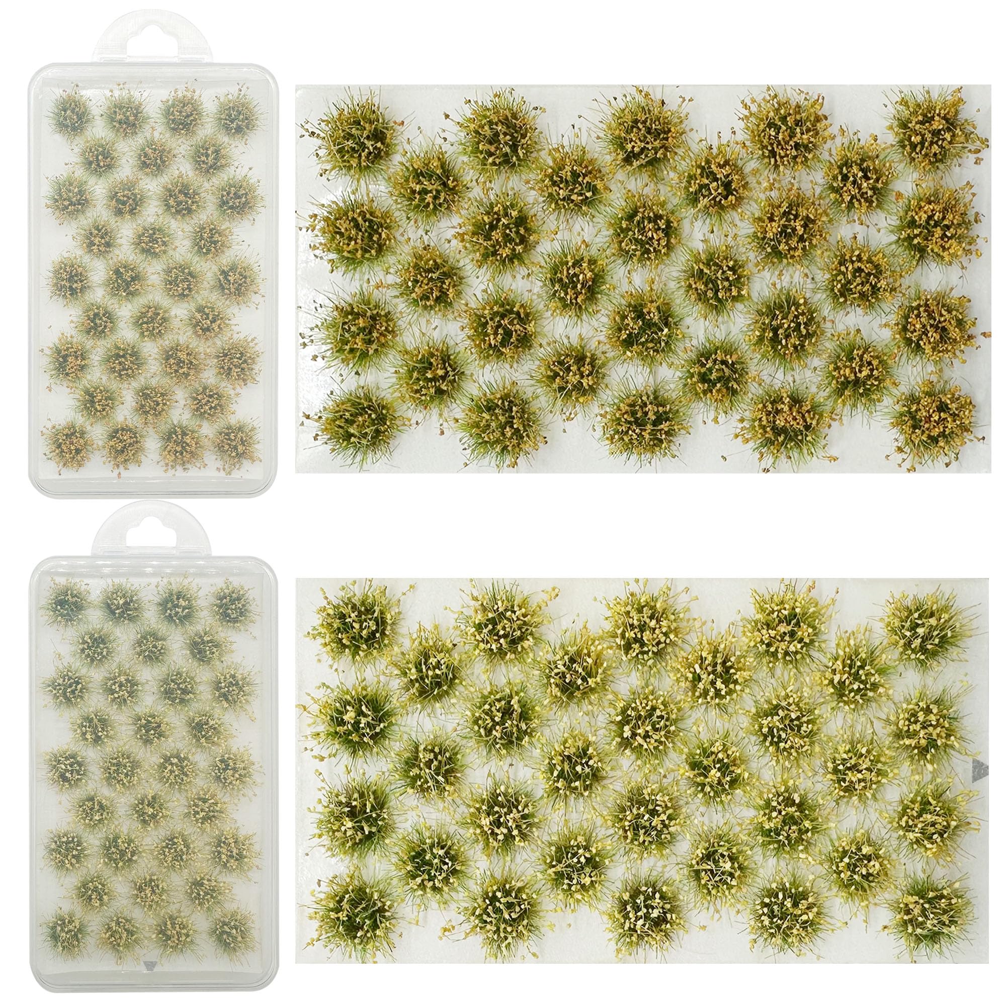 Woohome 2 Boxes Static Grass Tuft Model Grass Tufts Railway Artificial Grass Bushy Tuft Flower Cluster Vegetation Groups for Train Landscape Railway Artificial Grass Modeling