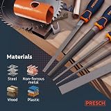 PRESCH Presch File Set 5 pcs High Quality Metal File Set Flat Half Round Round view 8