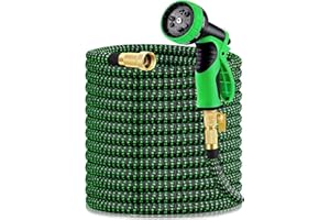 Vorey Garden Hose 100FT, Expandable Hose Flexible Lightweight Water Hose with 9 Function Nozzle Sprayer Expanding Durable Hos