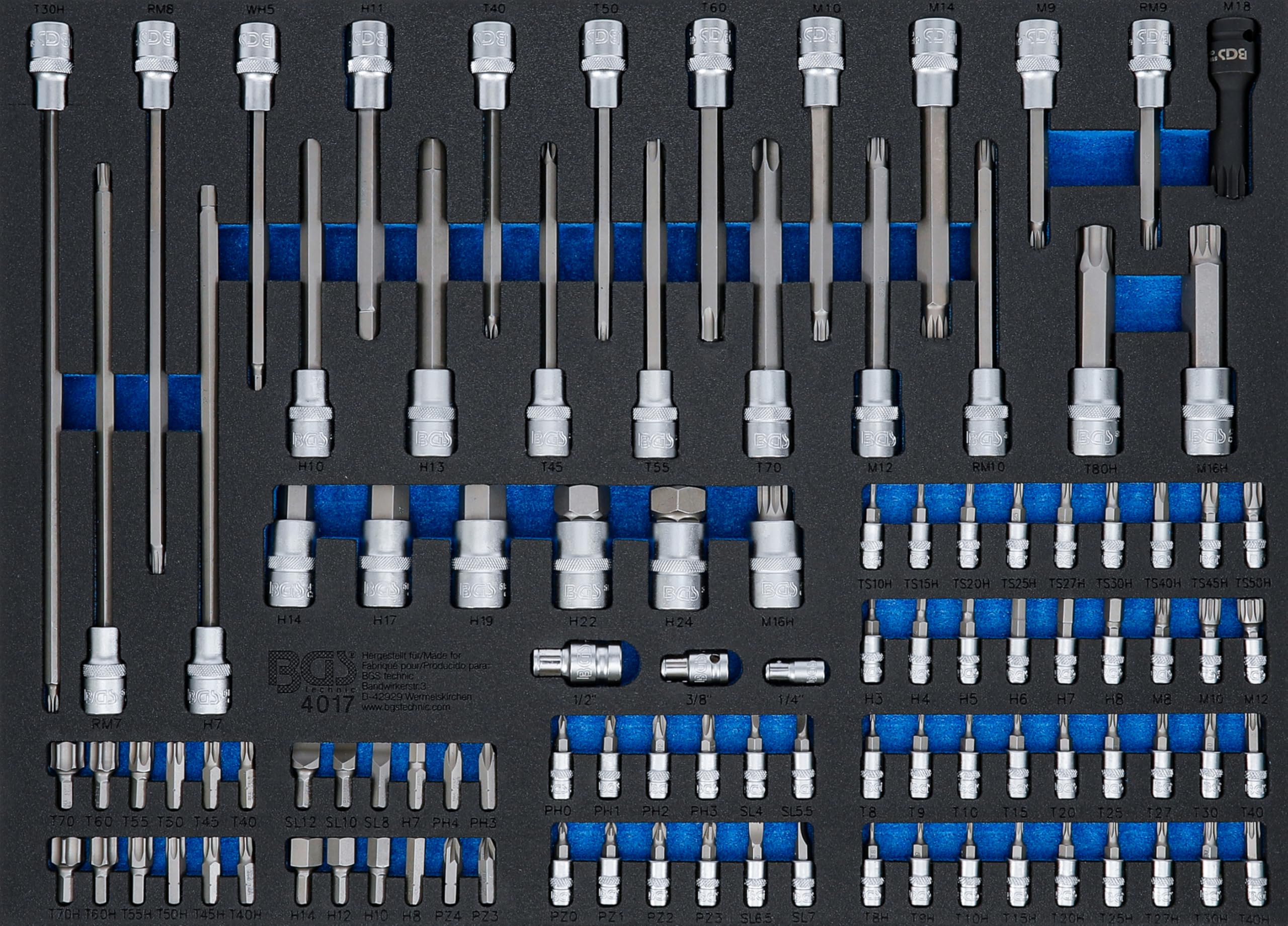 BGS 4017 | Tool Tray 3/3: Bit and Bit Socket | 104 pcs.
