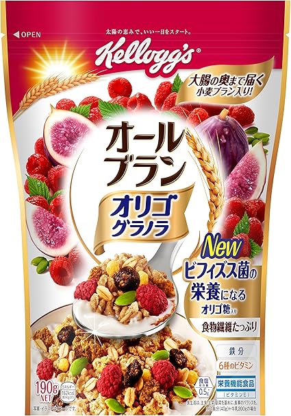 Amazon ケロッグ オールブラン オリゴグラノラ 袋 190g 6袋 ケロッグ シリアル 通販