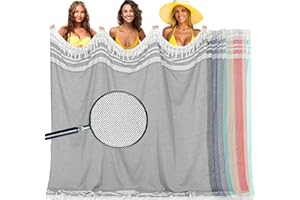 Vicomdy Oversized Cotton Turkish Beach Towel Blanket Giant XL Sandproof Boho Sand Free Towels Huge Jumbo XXL Extra Large Big Throw Quilt Blankets Cloud Light Grey