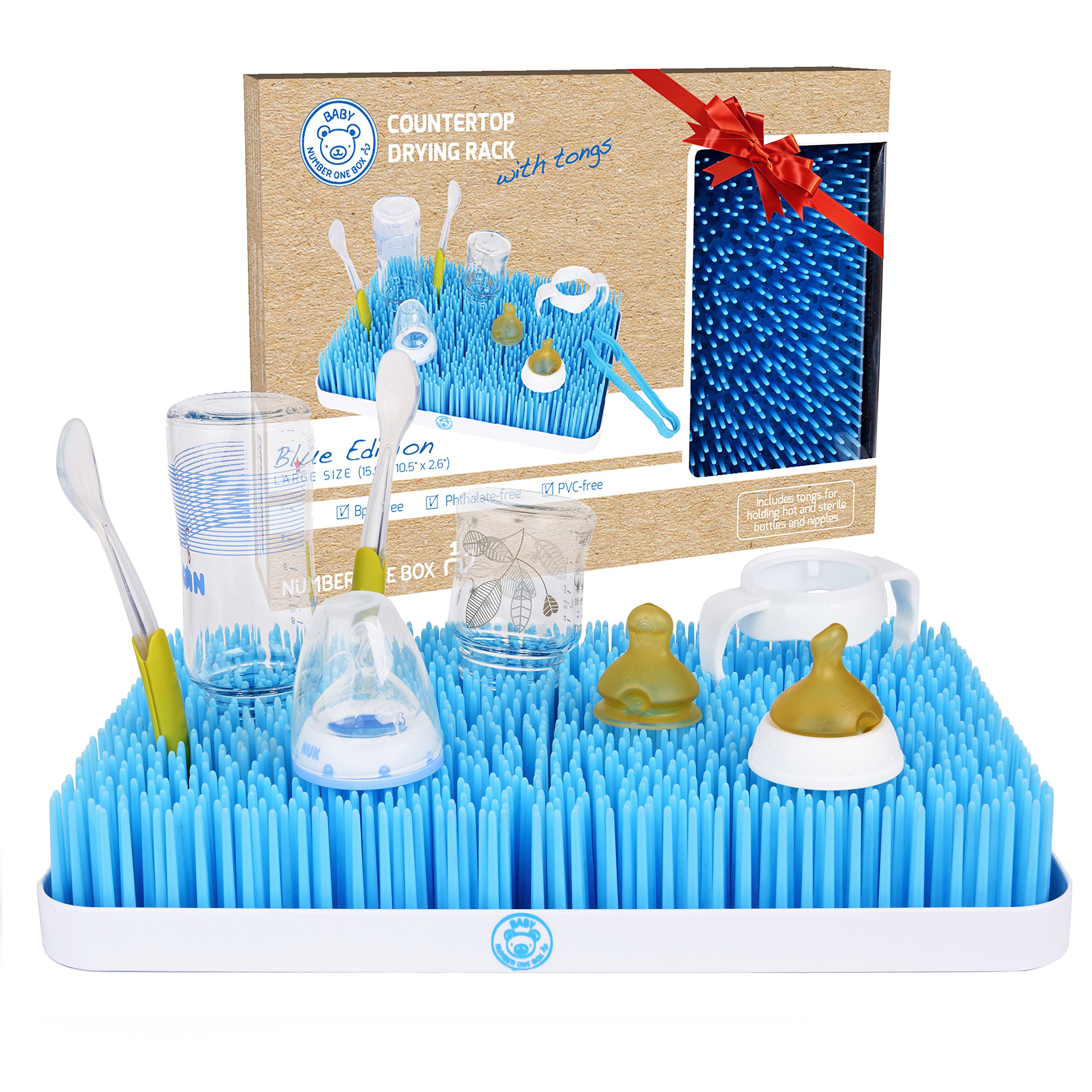 OLizee Baby Bottle Drying Racks with Antidust Cover Large