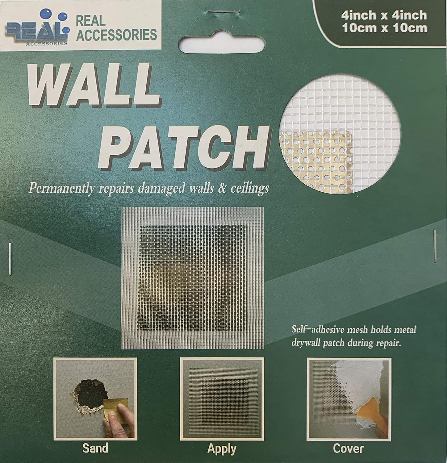 10cm x 10cm Self Adhesive Sticky Fibreglass Mesh Wall Patches Perfect
