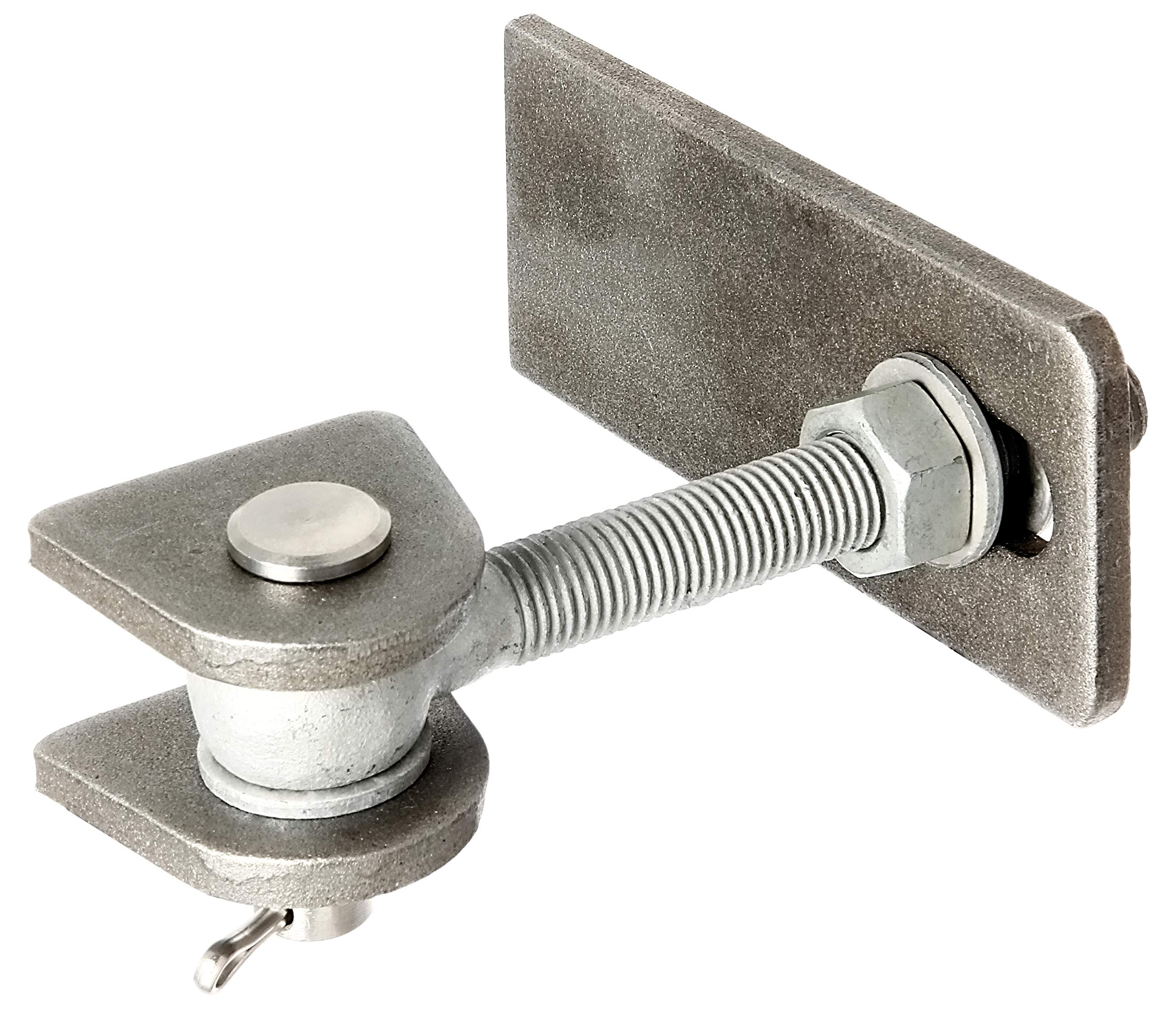 Alberts 411138 Gate Hinge | for 180° Opening | Long Version | Hot-Dip Galvanised Screws and Nuts, Bolts and Cotter Pin Made of Stainless Steel | M16 Thread
