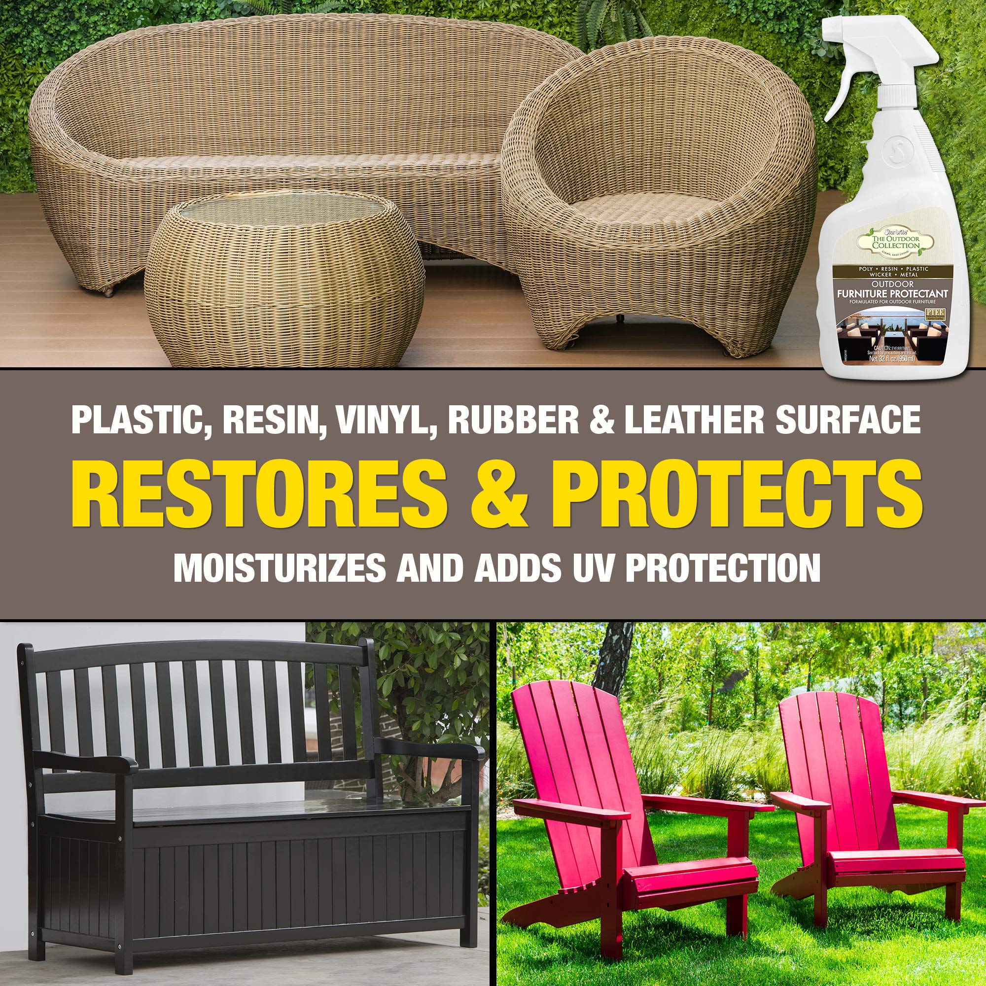 STAR BRITE Outdoor Collection Furniture Protectant Spray for Backyard Patio Chairs, Couches, & Outside Furniture, 32 Ounces (59032)