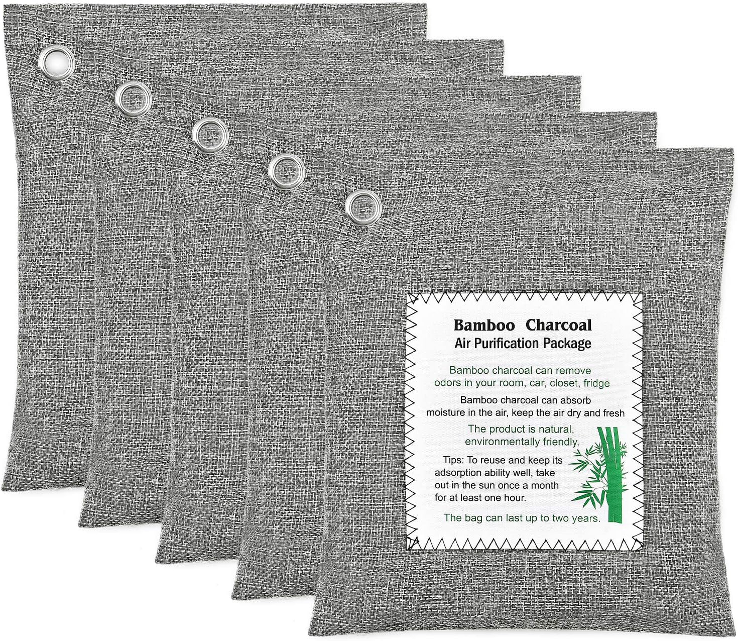 5 x 200g Bamboo Charcoal Bags, Nature Fresh Air Purifier