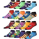 JAMES FIALLO Men’s No Show Socks – 20 Pairs Low Cut Lightweight Breathable Everyday Socks, Size 10-13