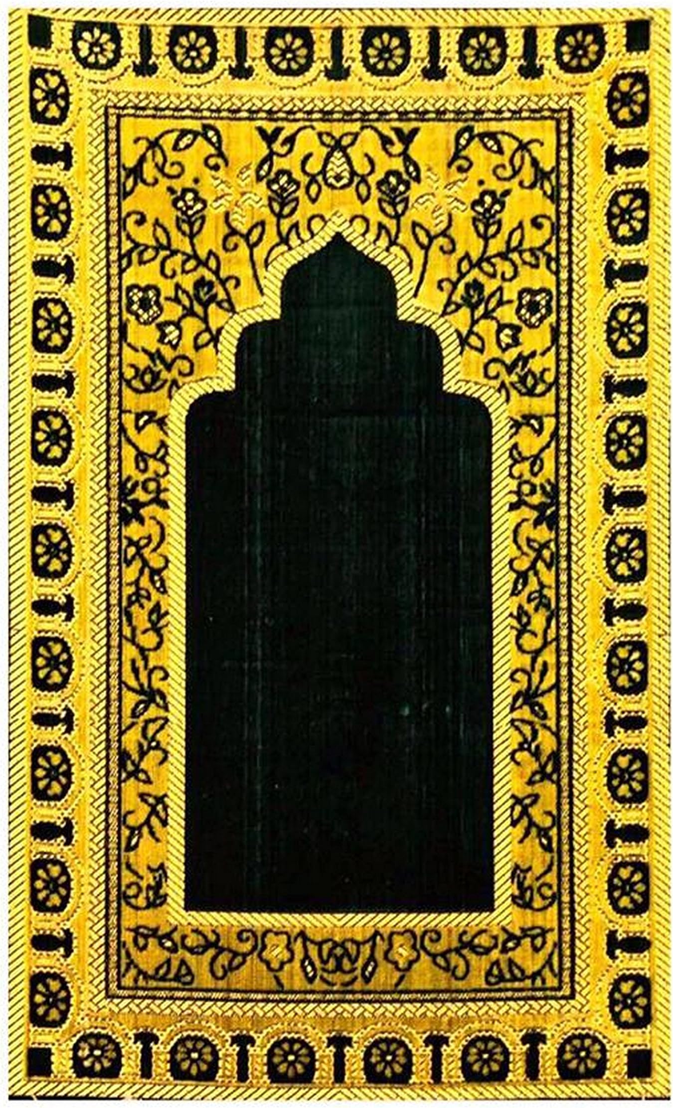 Super Soft Mouse Extra Thick and Comfortable Prayer Rug Muslim Pattern in Light Brown (9)