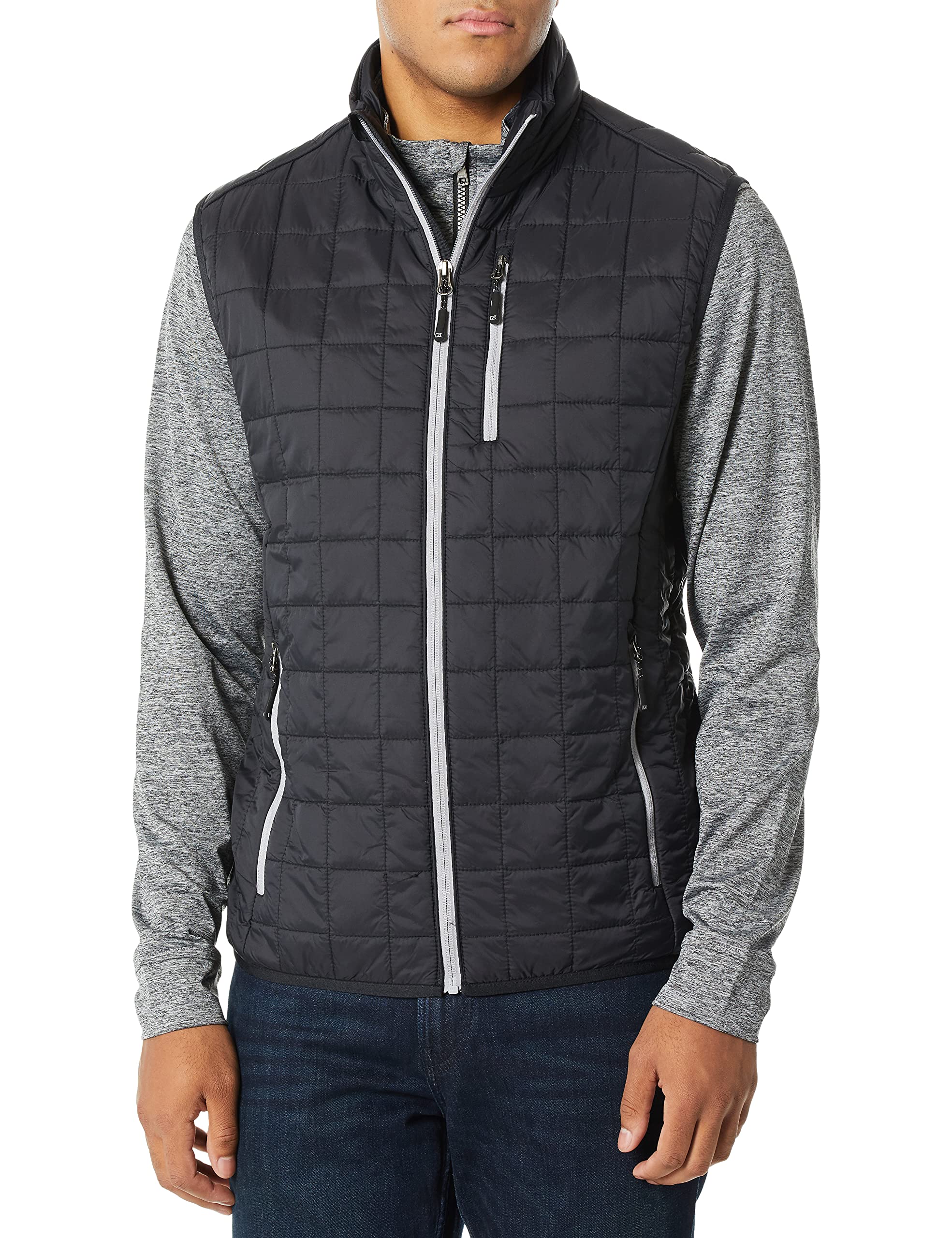 Photo 1 of Cutter & Buck Men's Weather Resistant Primaloft Down Alternative Rainer Vest, Black, Large