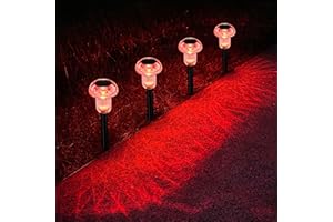 COZY-PAVILION Red Solar Lights for Outside 4 Pack Halloween Decorations LED Mushroom Solar Lights Outdoor Waterproof, Landscape Lighting Garden Stake Lights, Outdoor Solar Lights for Yard, Garden, Landscape
