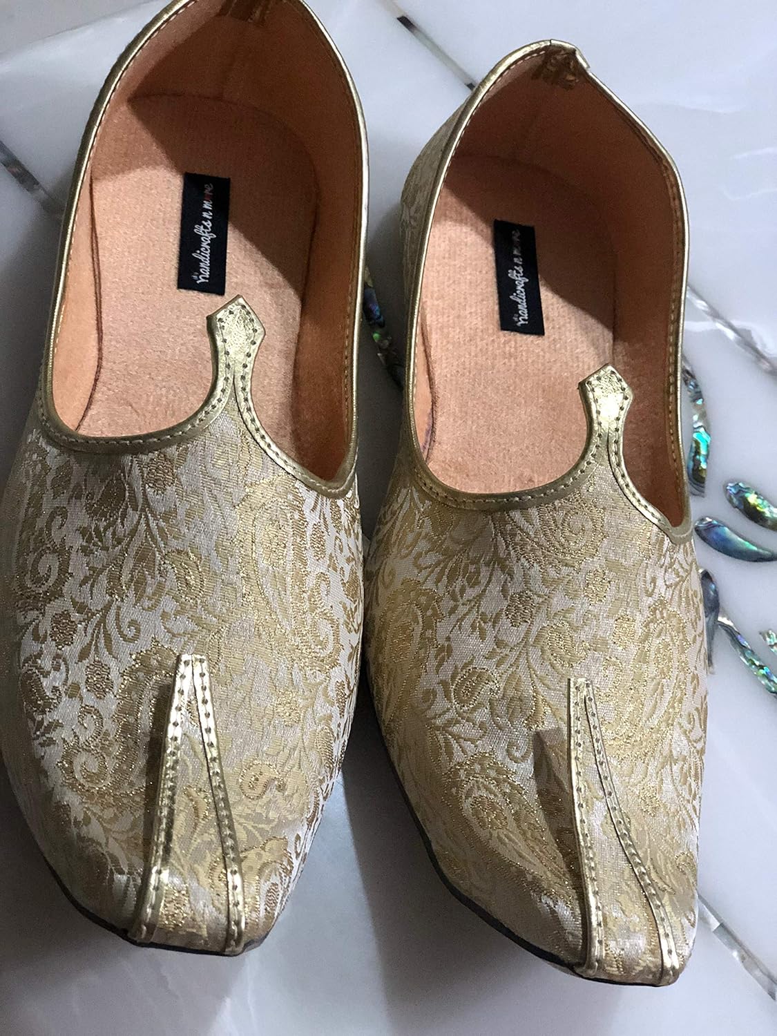 men s shoes mens slippers on Amazon Com White And Gold Mens Shoes Vegan Shoes Khussa Shoes For Men Mens Juttis Handmade