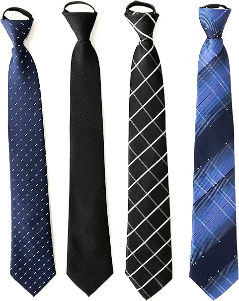Amazon ワンタッチネクタイ ジップ式簡単ネクタイ 4 6本セット 10秒装着できる 多種類 就活 入学式 卒業式 ビジネス用 結婚式 ネクタイ 03 4本セット ネクタイ 通販