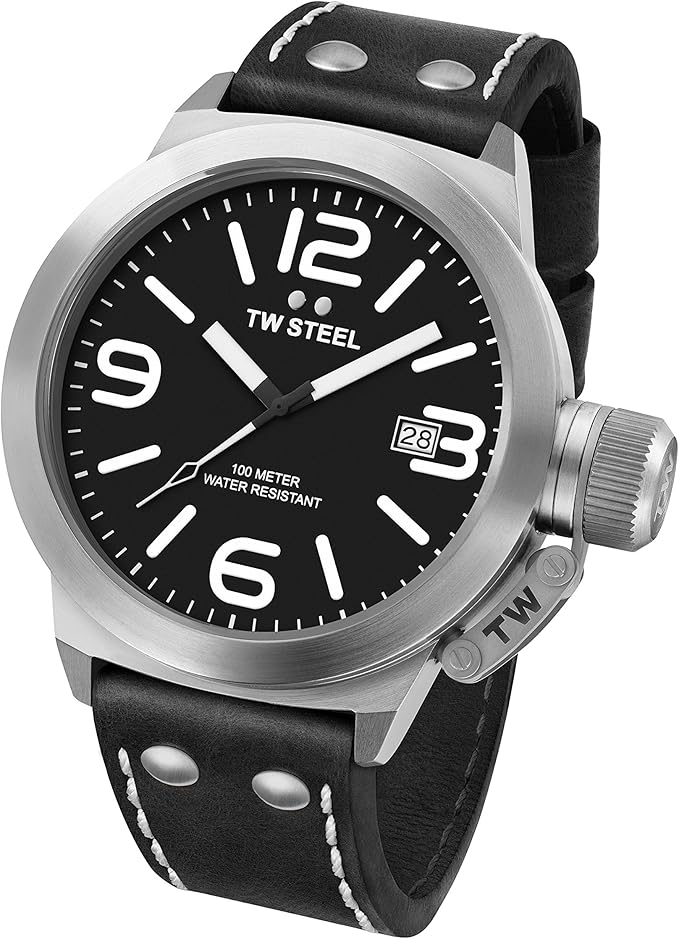TW Steel Men's CS1 Stainless Steel Watch with Black Leather