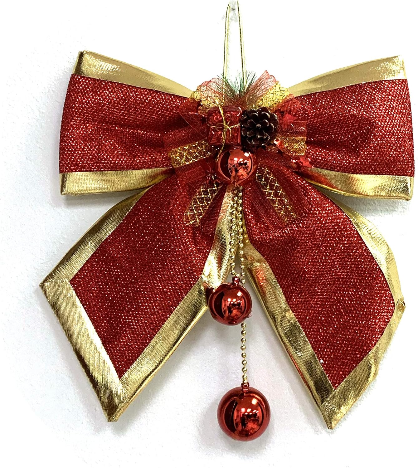 Bows & Ribbons - allgala Christmas Decorative Bows for Wreath Garland Treetopper Christmas Tree (14