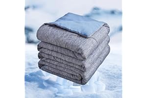 INGEROOM Cooling Comforter for hot sleepers Absorbs Body Heat to Keep Cool, Cold Tech Fabric, Summer Comforter Machine Washable Cooling Blanket for Hot Sleepers - Twin size（Blue 60'' x 80''）
