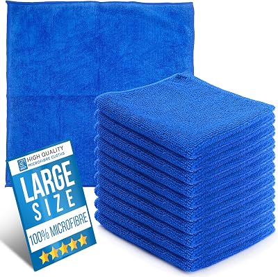 TDBS Microfibre Cleaning Cloth Large 40x40cm 10 Blue Super Absorbent