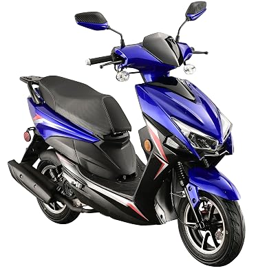 HHH X18 150cc Scooter Street Motorcycle Gas Moped 150cc Adult Bike with 10 inch Aluminum Wheels (Choose Your Color : Red, Black & Blue)