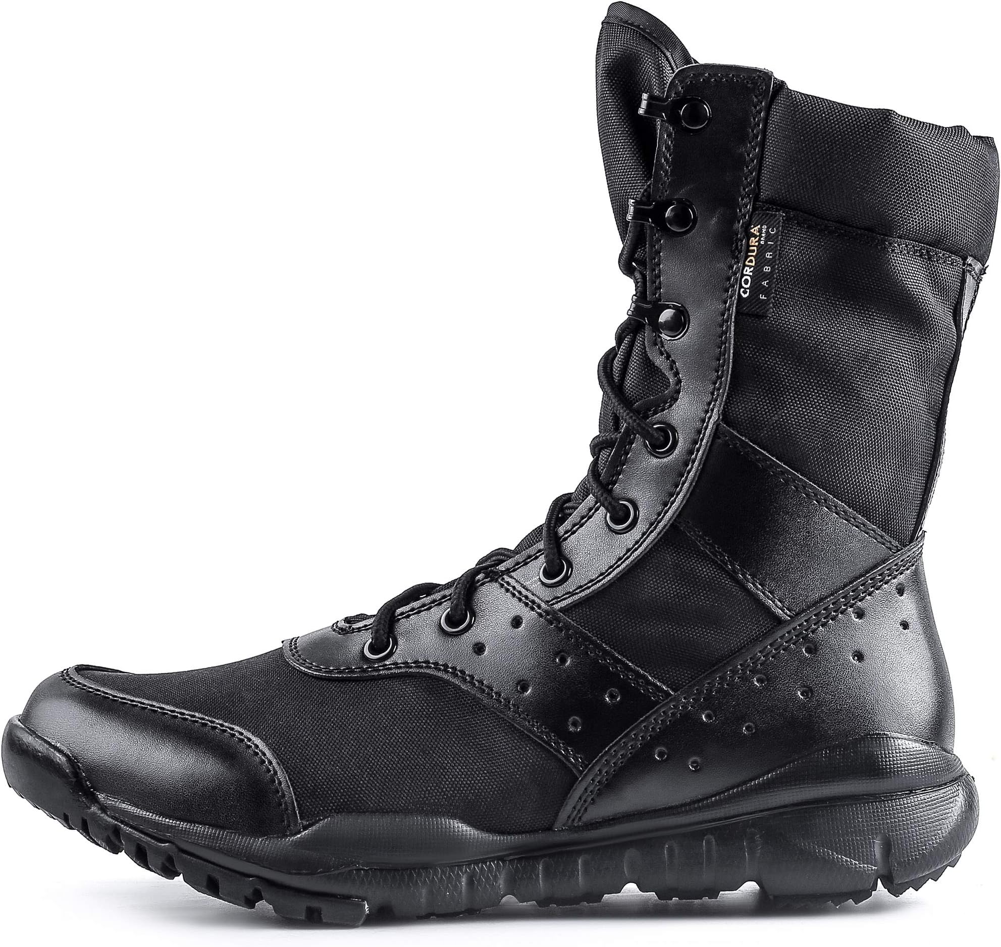 WWOODTOMLINSON Men's LD Lightweight Combat Boots Microfiber/Suede Leather Military Tactical Boots