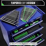 SWANLAKE Magnetic Wrench Organizer 4-Piece 64-Slot SAE Metric Tool Tray Storage view 5