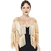 BABEYOND Gatsby Shawl Wrap for 1920s Evening Party Night Cape for Women Bridal Sequin Capelet