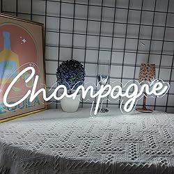 Champagne Neon Signs for Wall Decor, 23.6*7.7