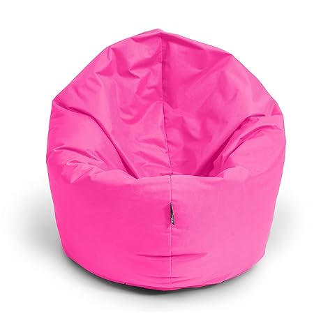 BuBiBag Sitzsack 2-in-1 Funktionen mit Füllung Sitzkissen Bodenkissen Kissen Sessel BeanBag (100cm Durchmesser, pink)