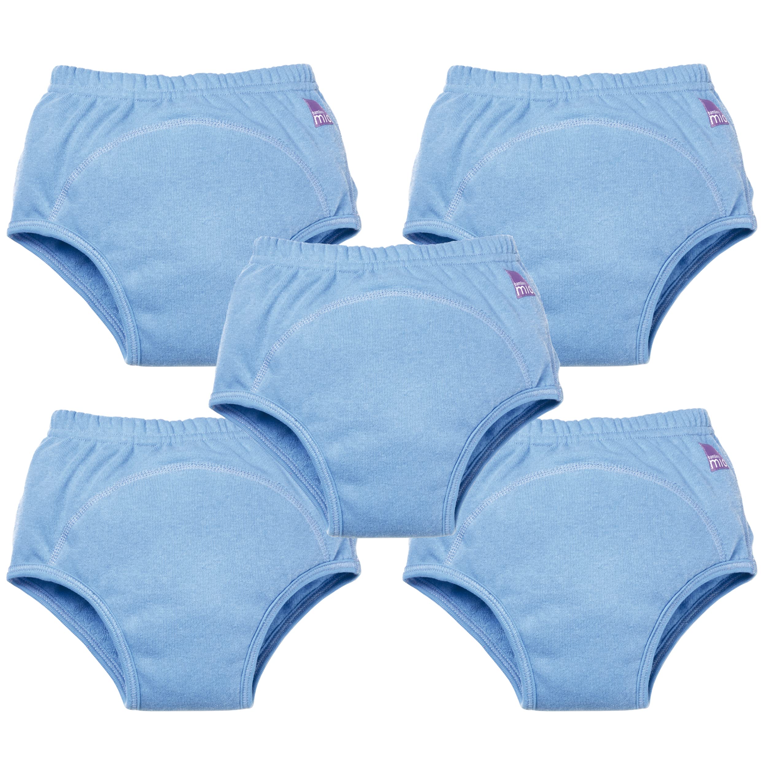 Bambino Mio, Reusable Potty Training Pants for Boys and Girls, 5 Pack (Blue, 2-3 Years)