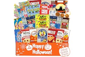 SWEET CHOICE GIFTBASKETS Halloween Snack Box with Candy, Cookies, Bars, Snacks and Toys (45 Count) - Fun Halloween Care Package for College Students, Kids & Teens, Trick or Treat Variety Pack Gift Box for Parties and Treats