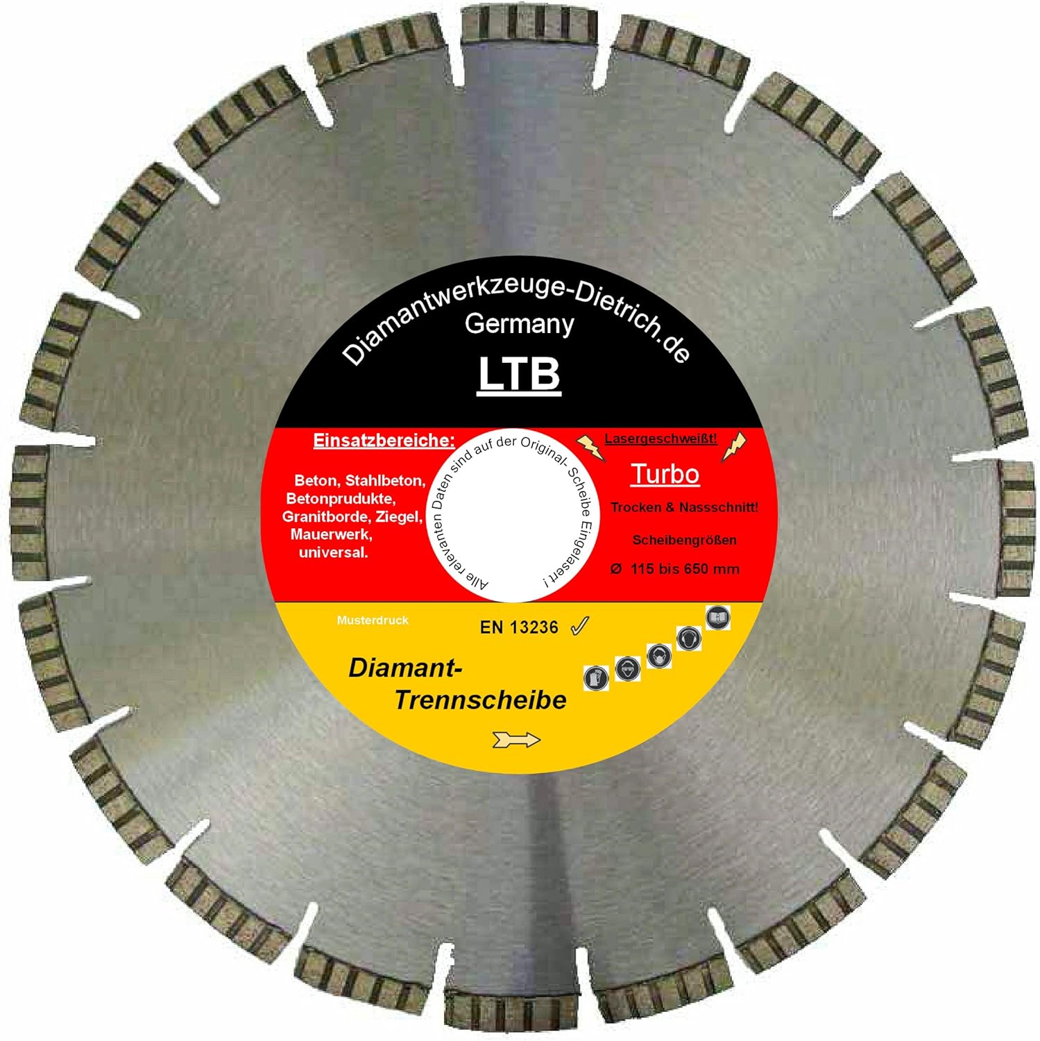Diamond Cutting Disc, Ltb _ Diameter 150 mm Bore Diameter 22.23 mm