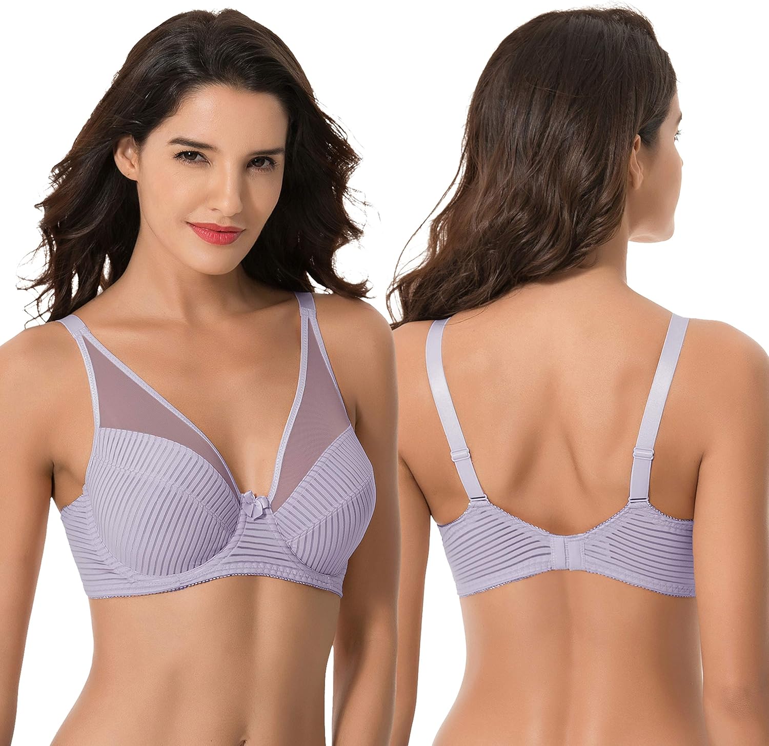 Curve Muse Women's Plus Size Minimizer Unlined Underwire Full Coverage Bra at  Women’s Clothing store