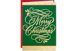 Hallmark Boxed Christmas Cards, Green and Gold (40 Cards with Envelopes)