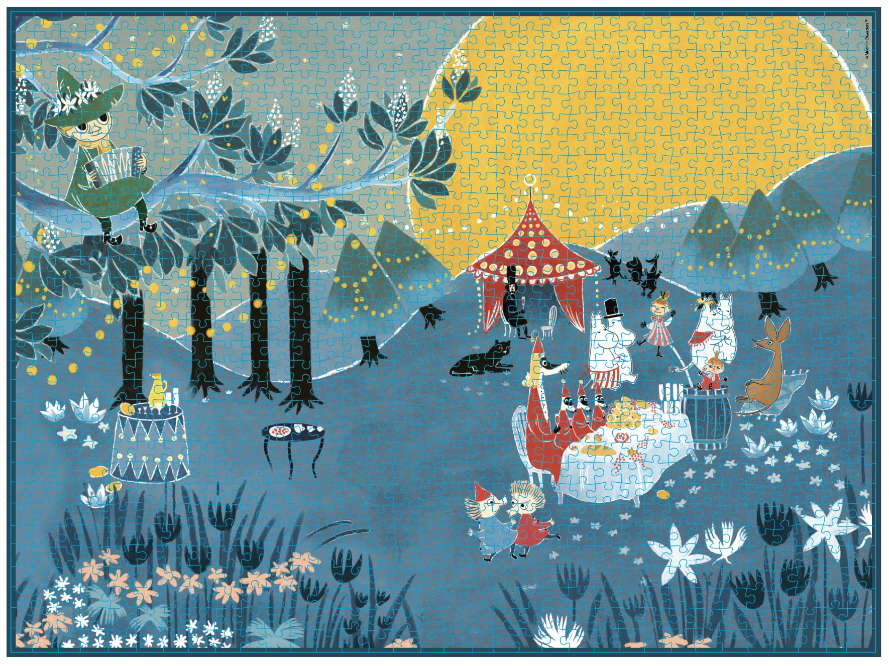 Moomin Art Puzzle - Party the Woods - 1000 piece Jigsaw (Blue)