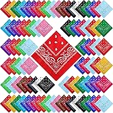 Handepo 200 Pcs Bandanas Bulk Paisley Bandanas Unisex Head Wrap Scarf Cowboy Headband Handkerchief for Women Men