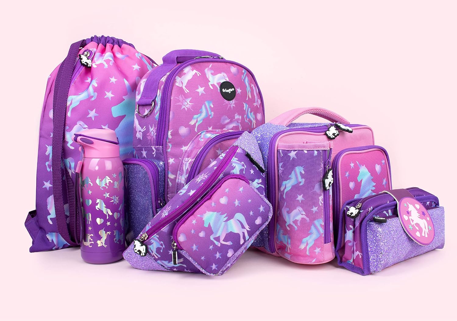 Fringoo Kids Backpack Water Resistant School Bag for Girls & Boys Age 2-7 Nursery Preschool Travel Bag Children Rucksack (Unicorn Ombre) - Image 4