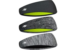 Zollen Headbands for Men & Women - Mens Headband 3 Packs Guys Sweatband & Sports Headband for Running, Fitness, Yoga, Workout