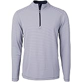 Cutter & Buck Mens Virtue Eco Pique Micro Stripe Recycled Mens Quarter Zip
