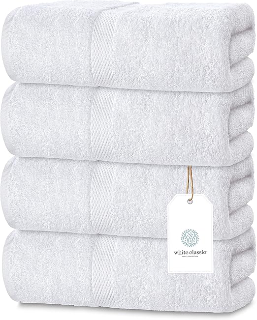 Luxury White Bath Towels Large Circlet Egyptian Cotton Highly Absorbent Hotel spa Collection