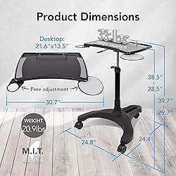 EHO Mobile Laptop Standing Desk Carts on Wheels