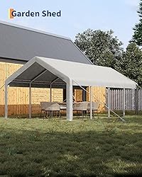 GarveeLife 13x25 Ft Carport with 10 Sandbags, Car
