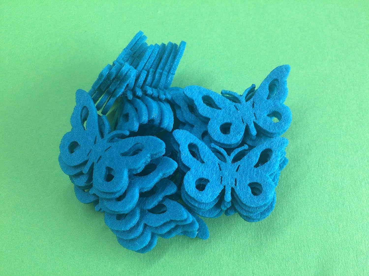 Petra's Craft Felt Ribbon News A - VIF5230 °F57 40 x Butterfly with Notches Colour: Turquoise, Blue - Image 4