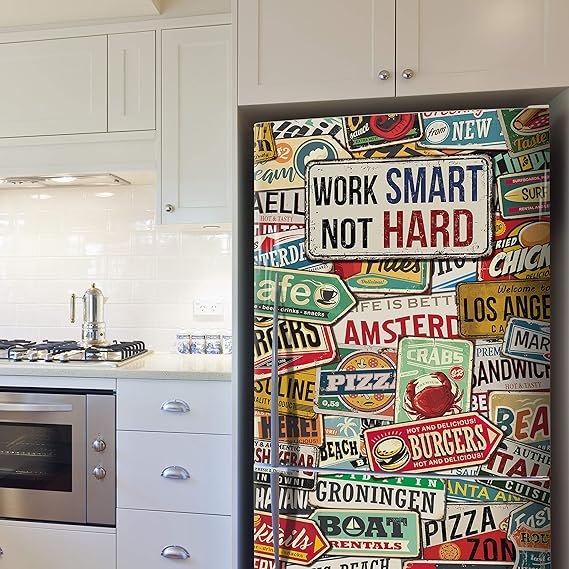 MEGADECOR Vinilo Adhesivo Decorativo para Nevera con Diseño de ...