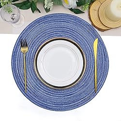 SHACOS Round Braided Placemats Set of 8 Round Table