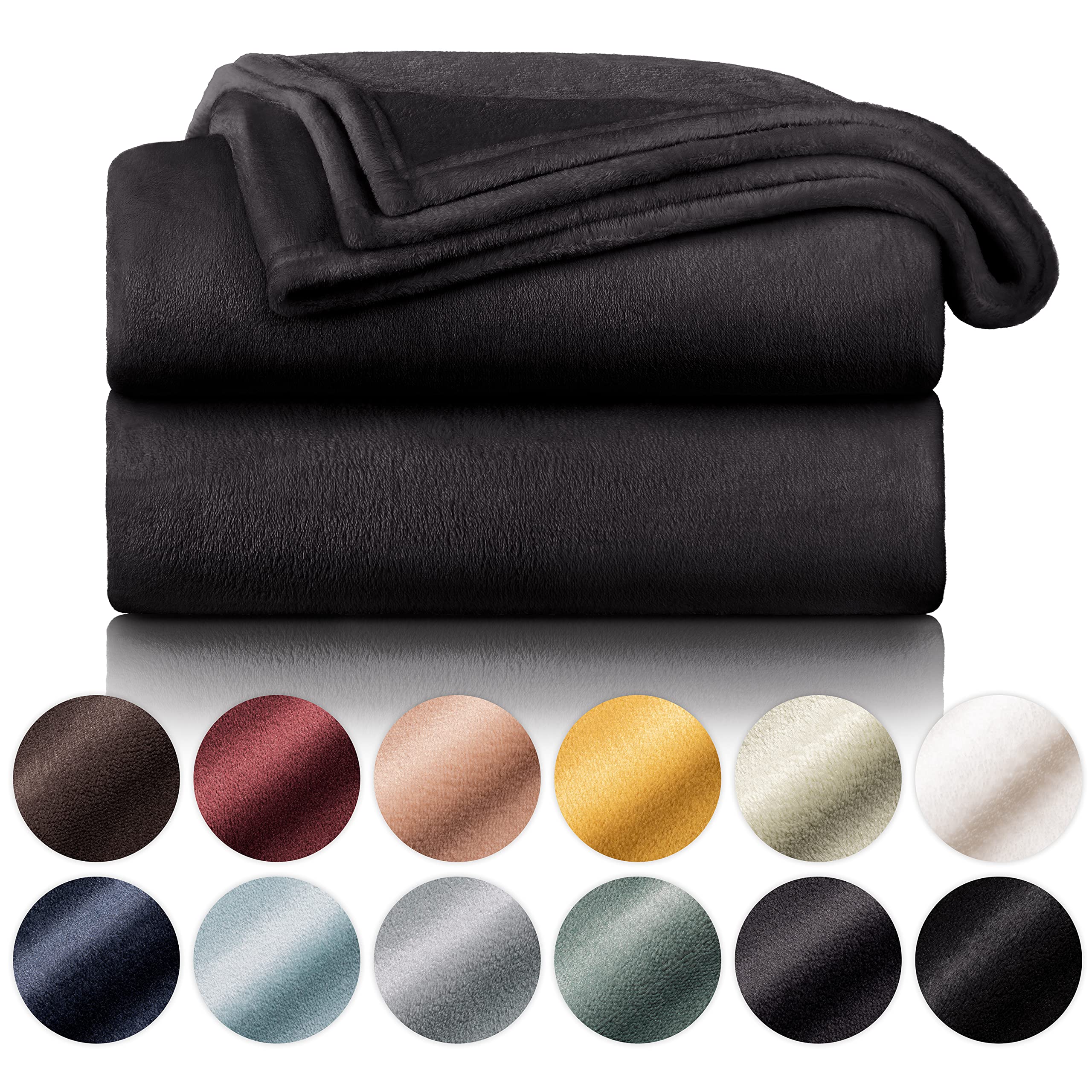 Blumtal Cosy Fleece Blanket - Super Fluffy and Thick Throws for sofas, Anthracite Throw Blanket - King Size, 270 x 230 cm