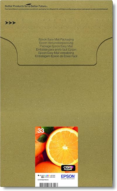 Epson 33 Oranges Genuine 5 Color Ink Cartridge Multipack Claria Premium Eco Pack