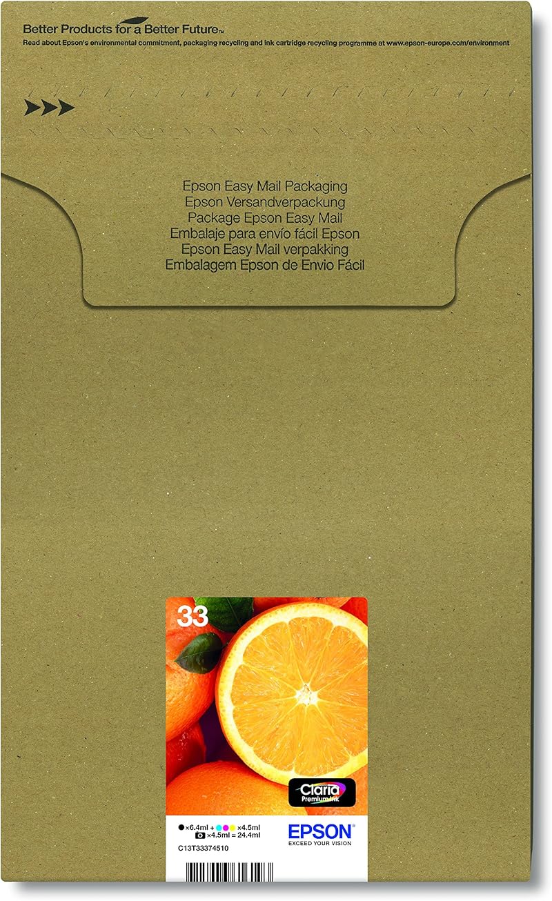 Epson 33 Oranges Genuine 5 Color Ink Cartridge Multipack Claria Premium Eco Pack