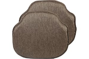 Klear Vu Gripper Omega Non-Slip Windsor Chair Cushions with Skid-Proof Seat Pad for Dining Room, Kitchen, and Office Use, 16x15 Inches, 2 Count (Pack of 1), Chestnut