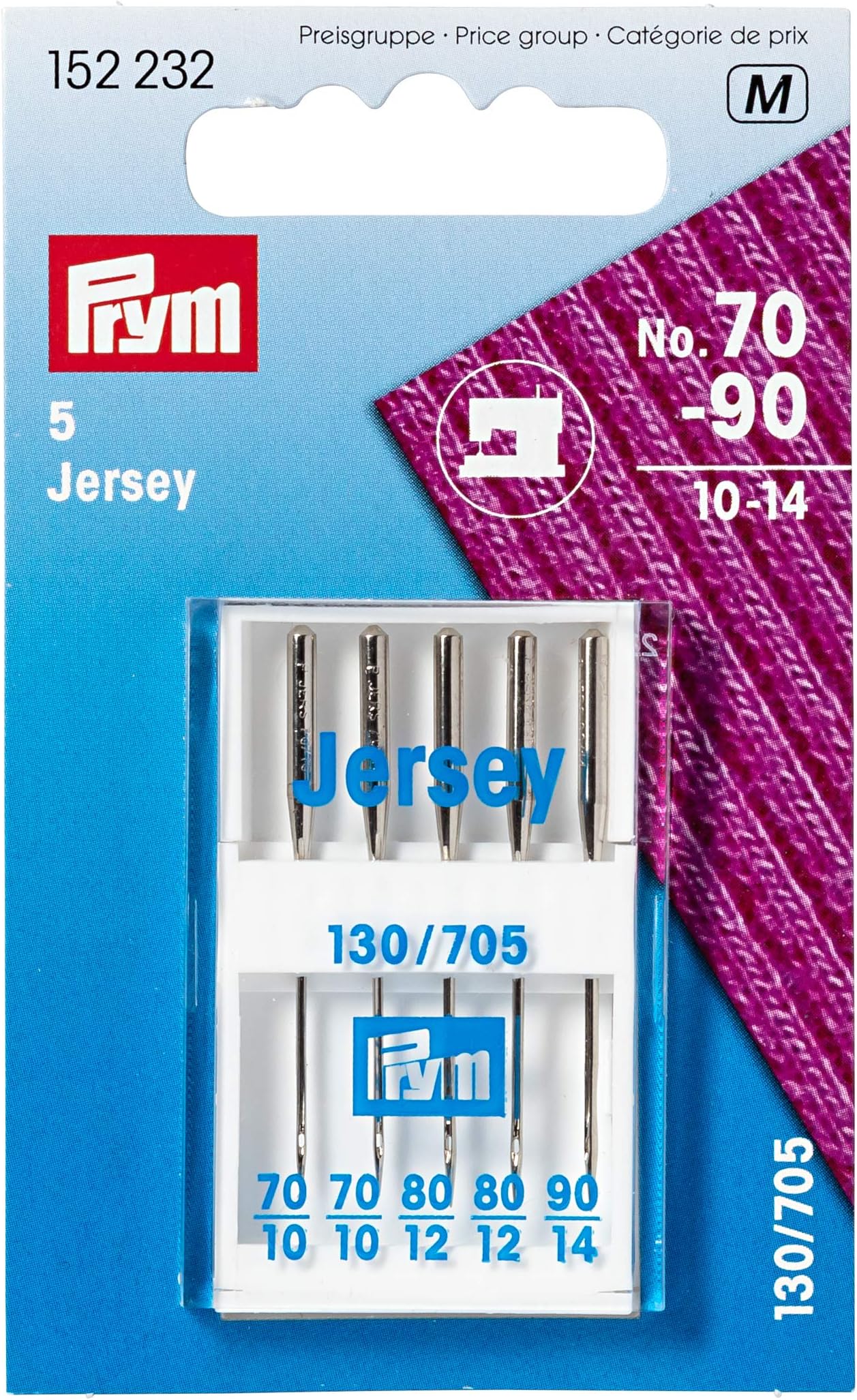 Prym Sewing Machine Needles Size 70-90, Metal, Silver